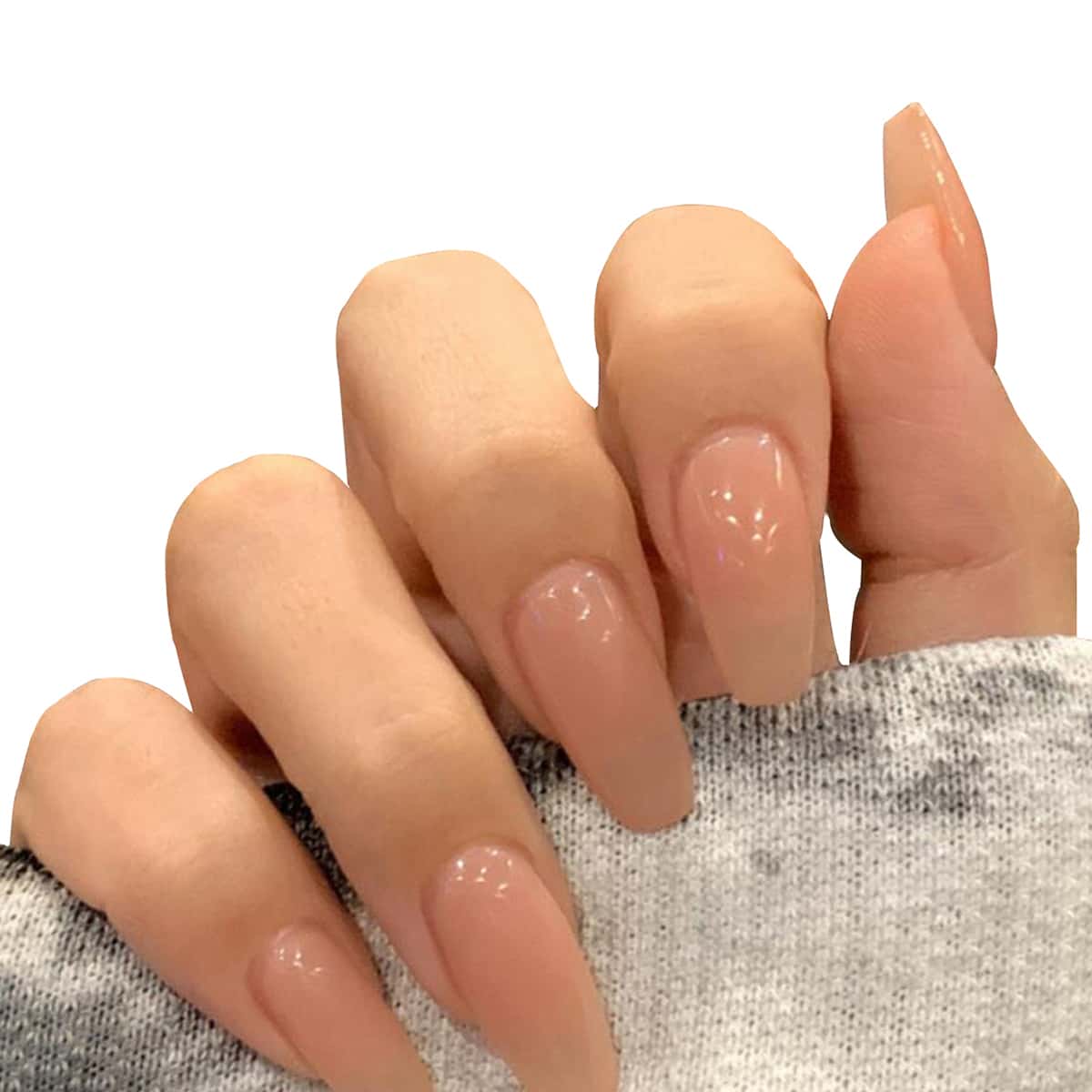 

24pcs Plain Fake Nail, Pink