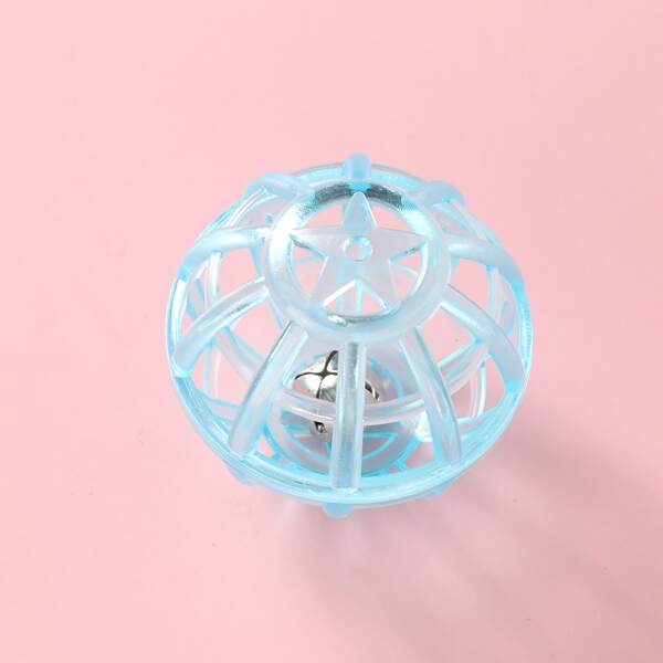 

1pc Hollow Out Bell Ball Cat Sound Toy, Blue