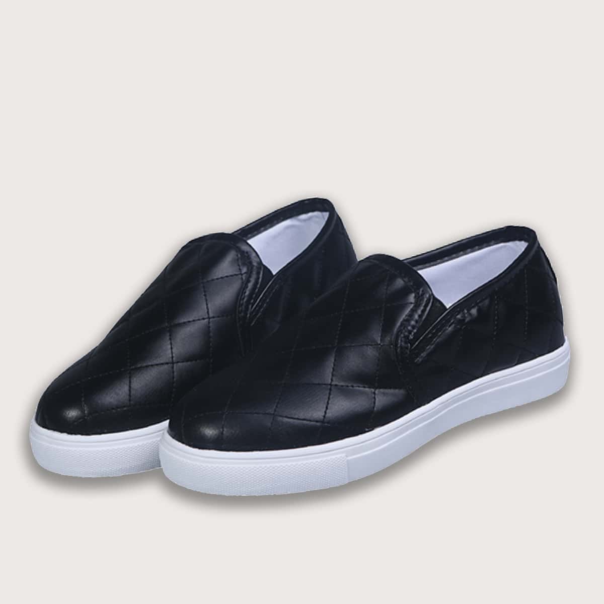 

Quilted Slip On Sneakers, Black