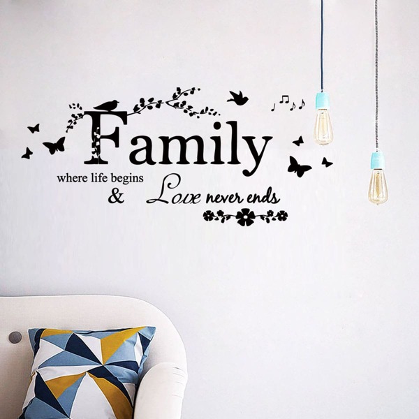 

Slogan Graphic Wall Sticker, Black