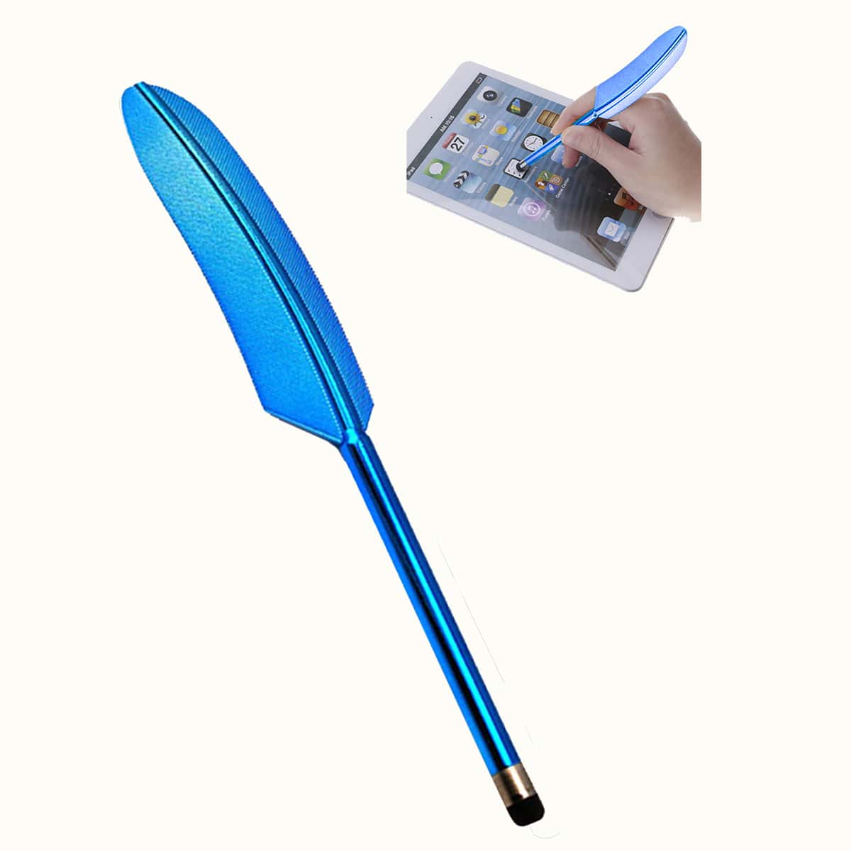

1pc Feather Shaped Stylus Pen, Blue
