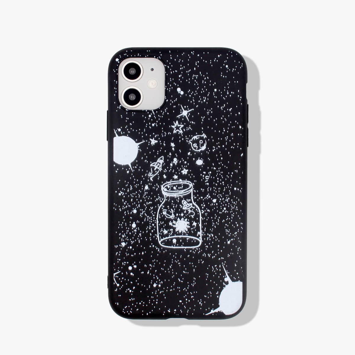 

1pc Galaxy Pattern iPhone Case, Black