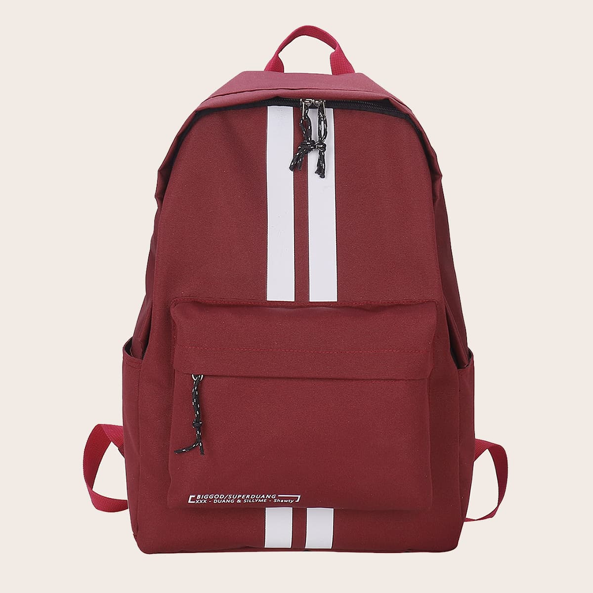 

Pocket Front Large Capacity Backpack, Red