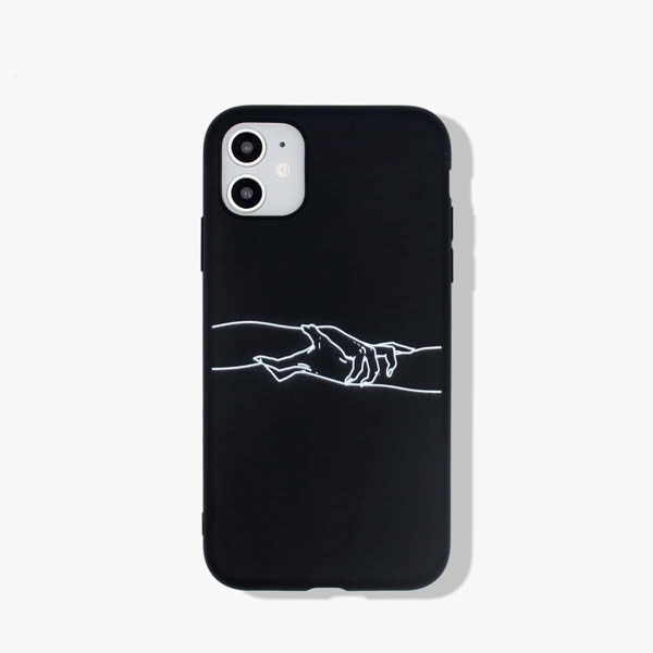 

Чехол для iPhone с ручным принтом 1шт, Чёрный