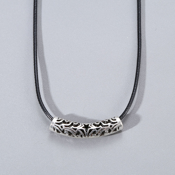 

Men Hollow Out Metal Decor Necklace, Silver