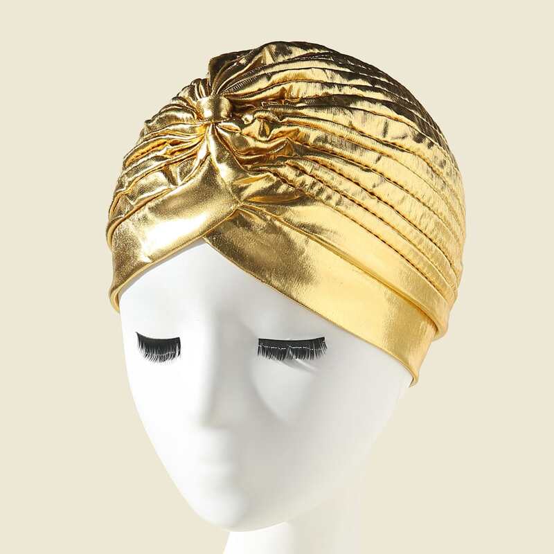 

Knot Design Turban Hat, Gold