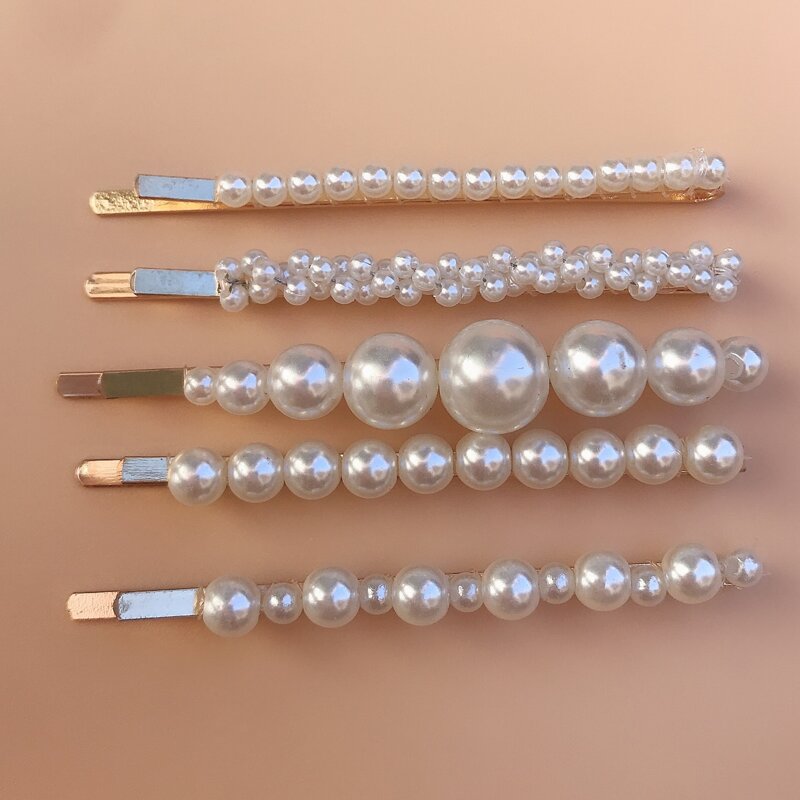 

5pcs Faux Pearl Bobby Pin, White