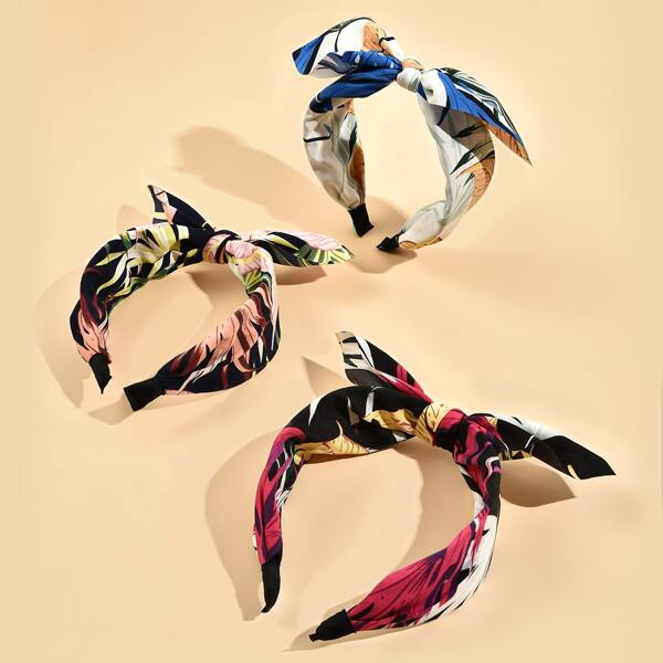 

3pcs Bow Decor Hair Hoop, Multicolor