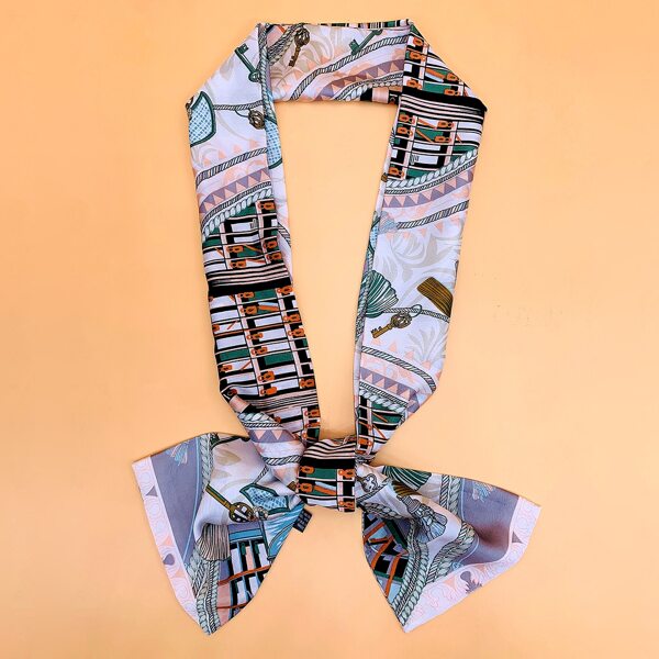 

Baroque Pattern Twilly Scarf, Multicolor