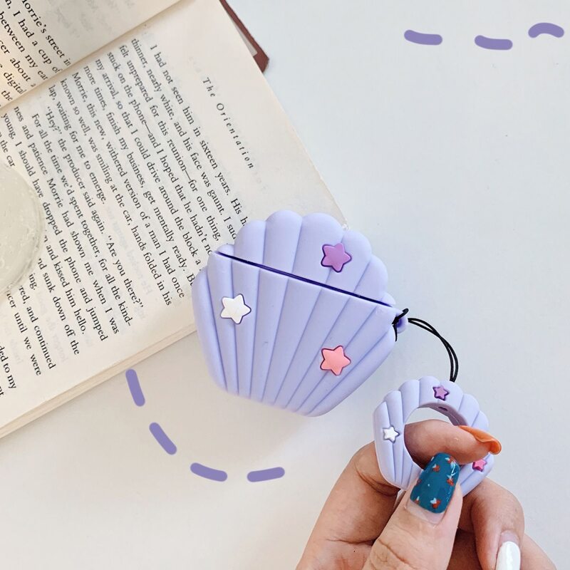 

Seashell Shaped AirPods Case, Purple