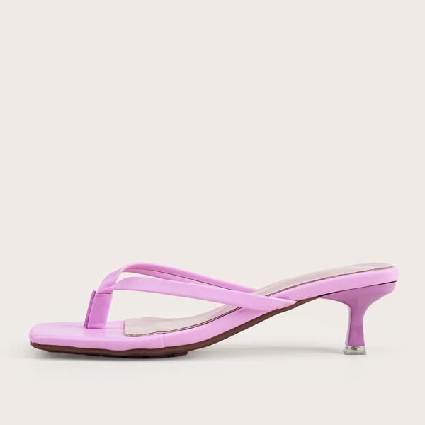 

Toe Post Sculptural Heeled Mules, Purple