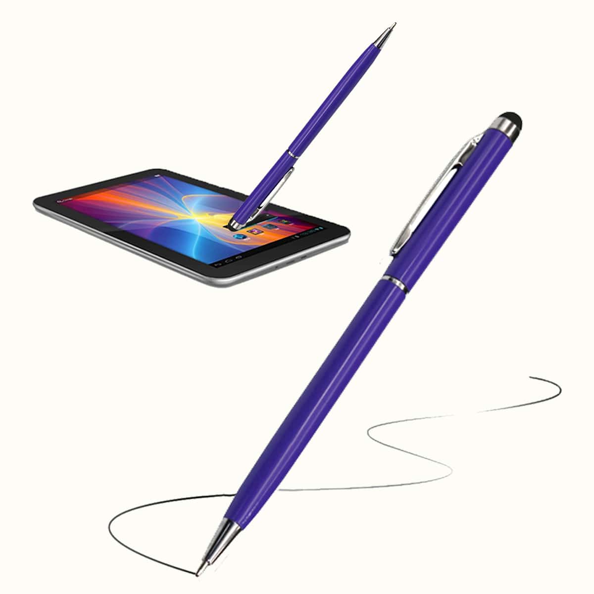 

1pc Multifunctional 2 In 1 Ballpoint Pen & Stylus Pen, Purple