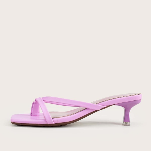 

Toe Post Sculptural Heeled Mules, Purple