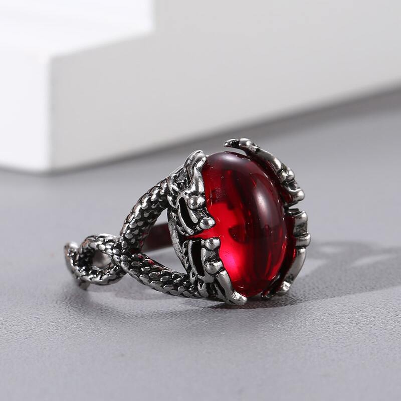 

Guys Stone Decor Ring, Red