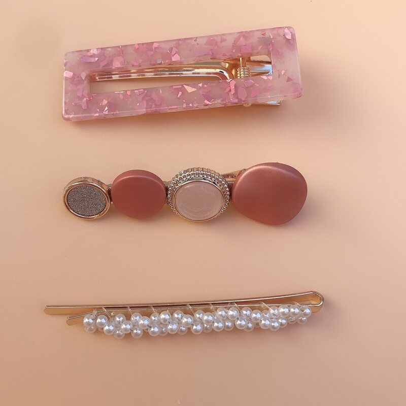 

3pcs Faux Pearl Hair Clip, Multicolor