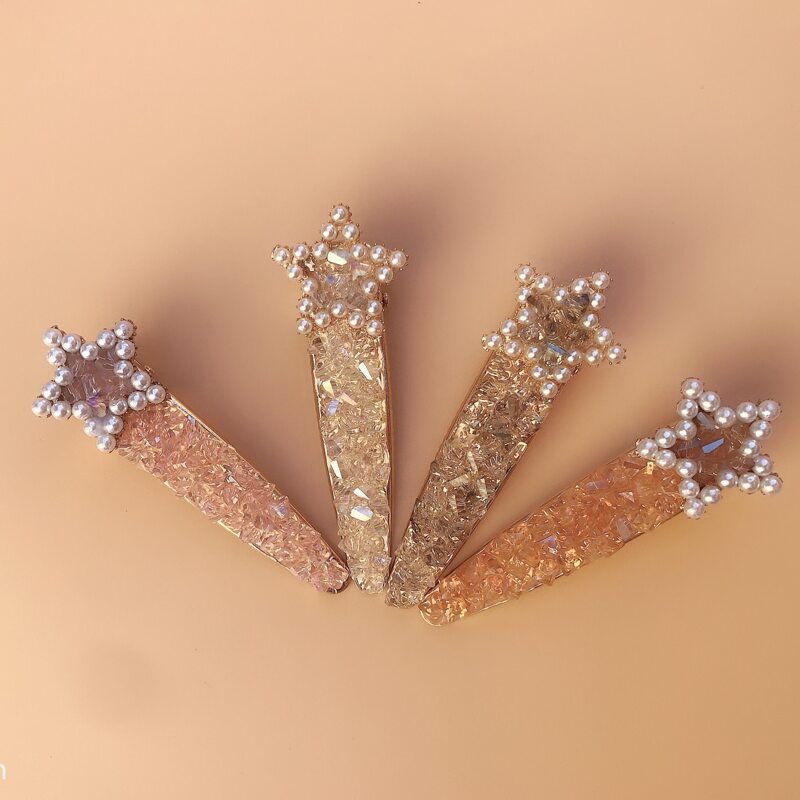 

1pc Random Crystal Star Hair Clip, Multicolor