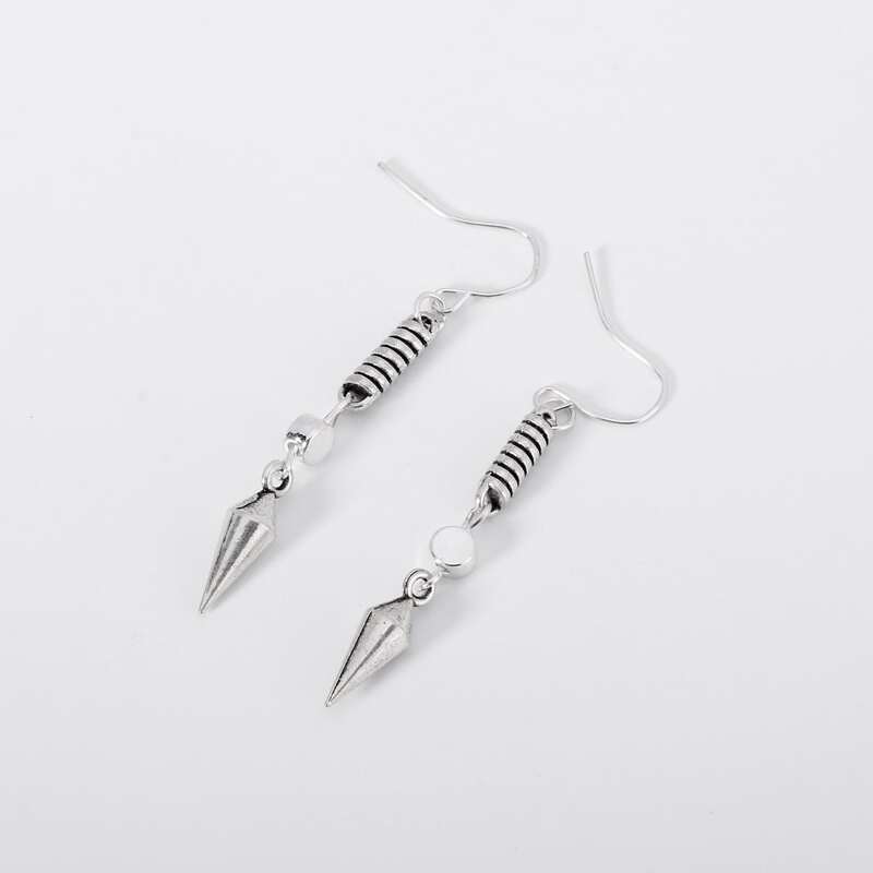 

Geo Drop Earrings, Silver
