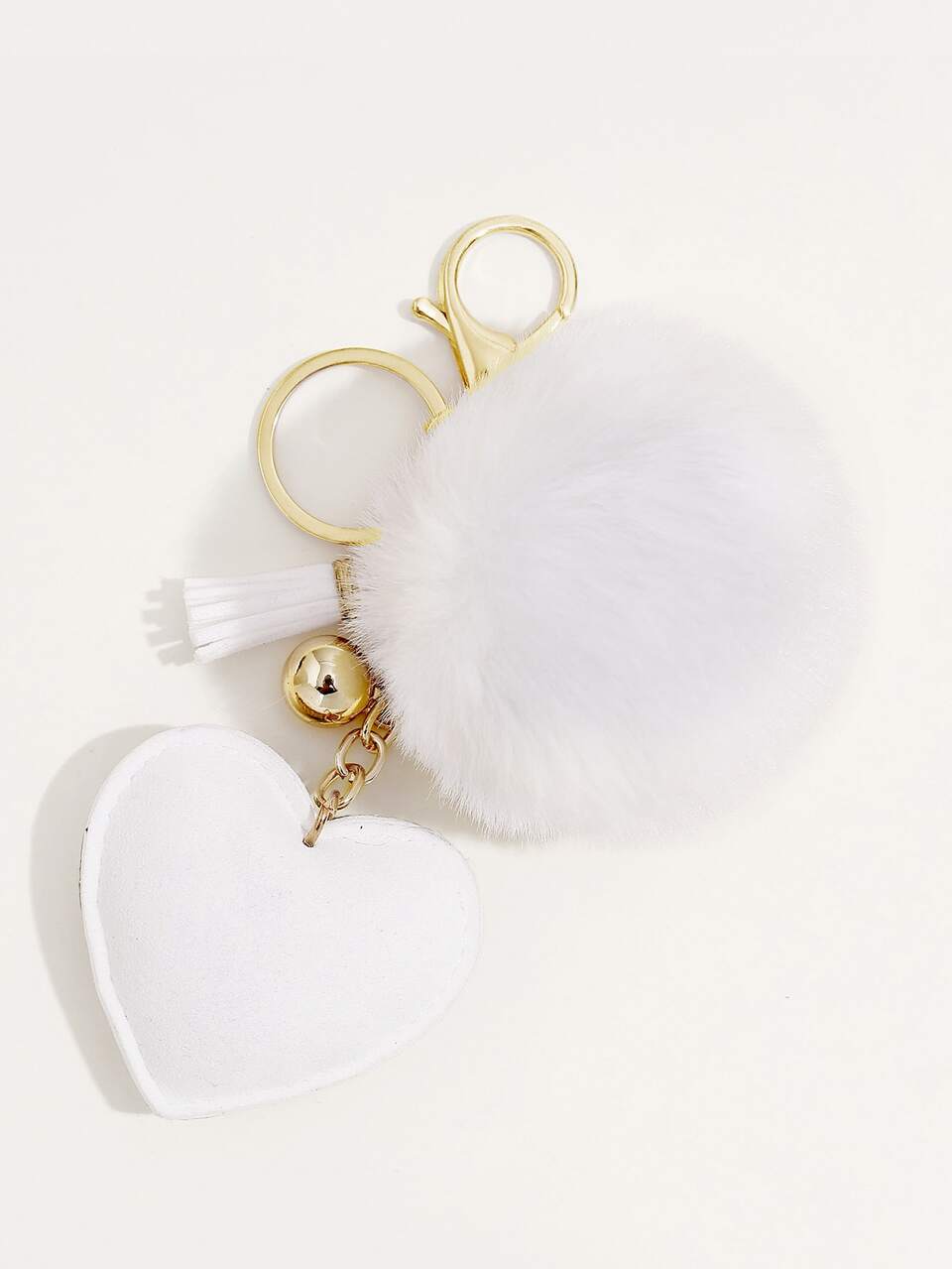 Rhinestone Korean Fleece Heart Pom-Pom Keychains For Women, LOVE Design. Perfect Small Gifts For Valentine's Day, Mother's Day & Wedding Banquets