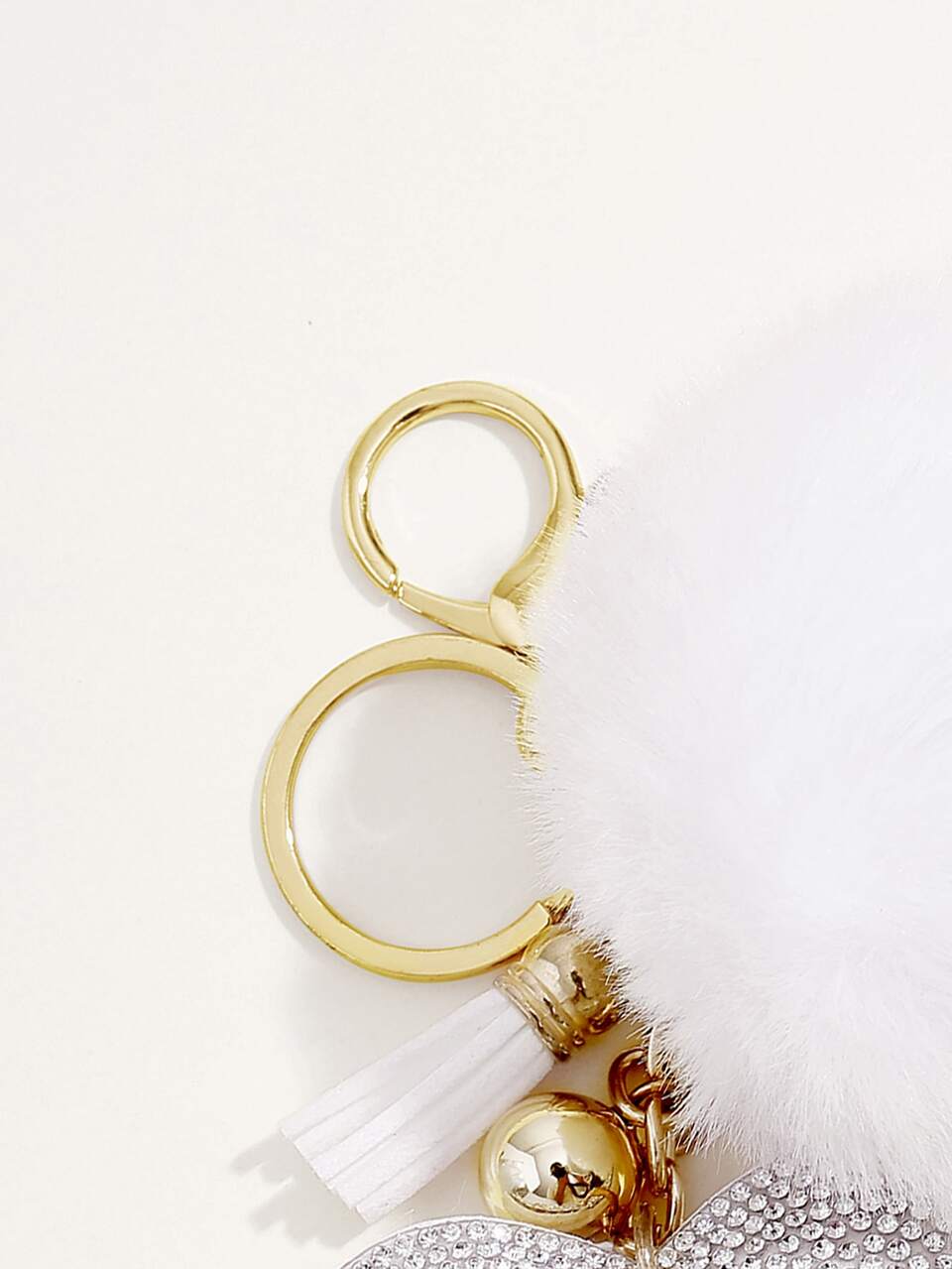 Rhinestone Korean Fleece Heart Pom-Pom Keychains For Women, LOVE Design. Perfect Small Gifts For Valentine's Day, Mother's Day & Wedding Banquets