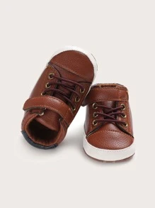 Infant Boys Hook-And-Loop Fastener Strap Sneakers - Coffee Brown - View 4