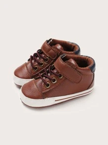 Infant Boys Hook-And-Loop Fastener Strap Sneakers - Coffee Brown - View 5