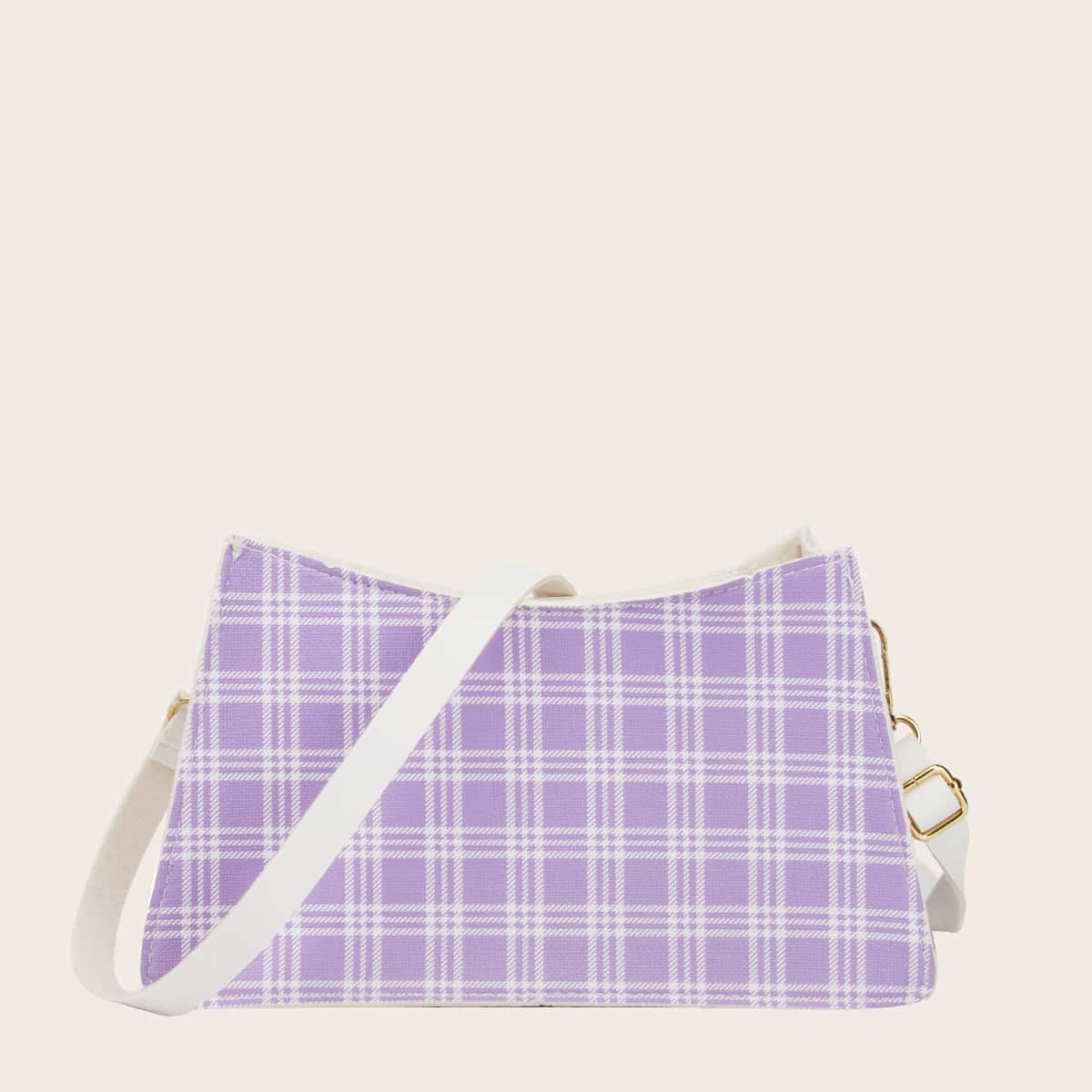 

Plaid Crossbody Bag, Purple