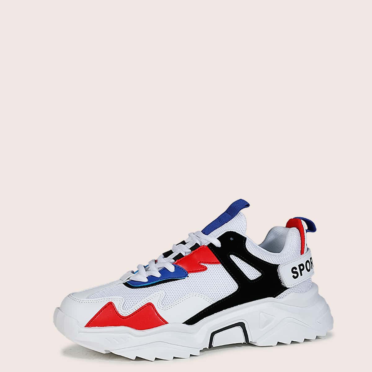 

Guys Colorblock Wide Fit Sneakers, White