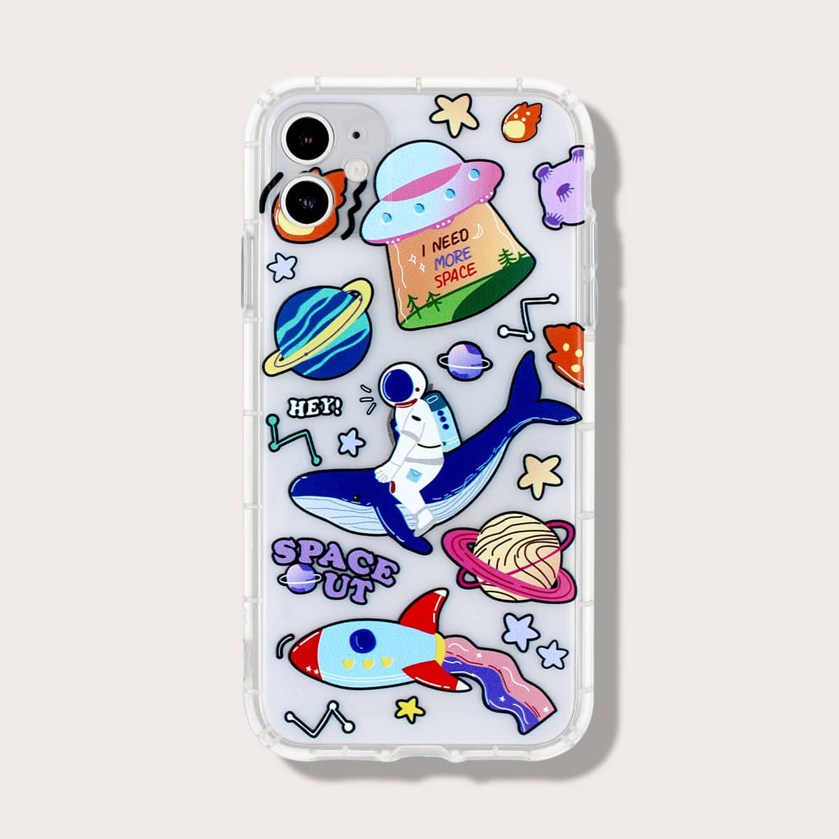 

1pc Cartoon Graphic iPhone Case, Multicolor