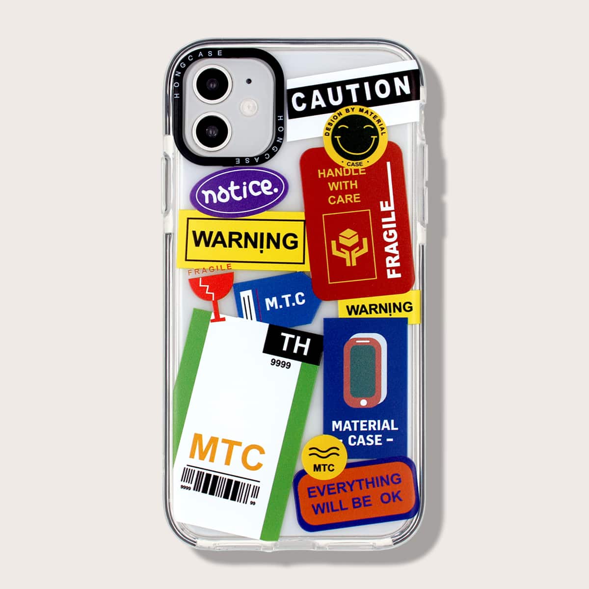 

1pc Label Print iPhone Case, Multicolor