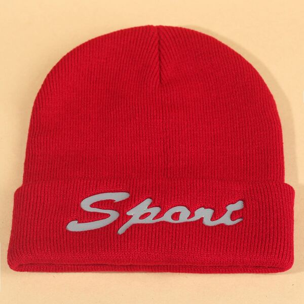 

Letter Graphic Beanie, Burgundy