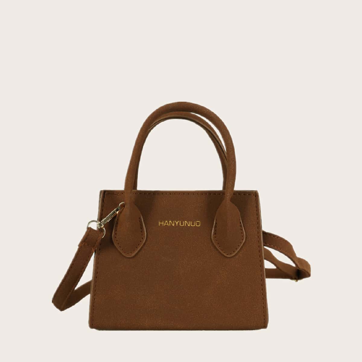 

Double Handle Satchel Bag, Brown