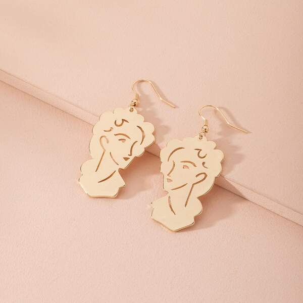 

Figure Charm Drop Earrings, Gold