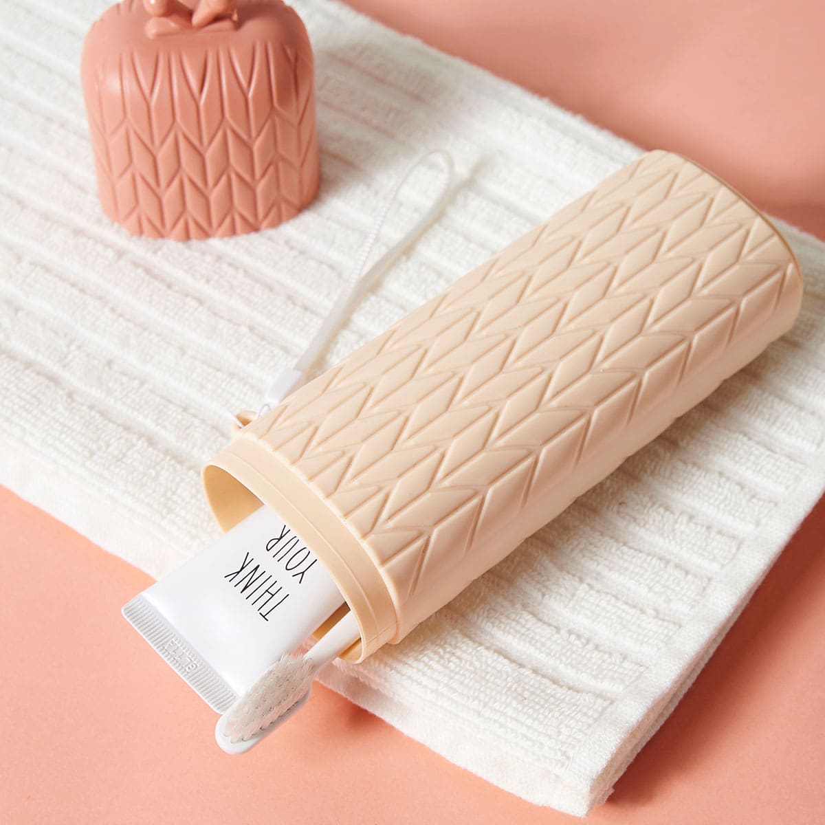 

1pc Two Tone Toothbrush Box, Pink
