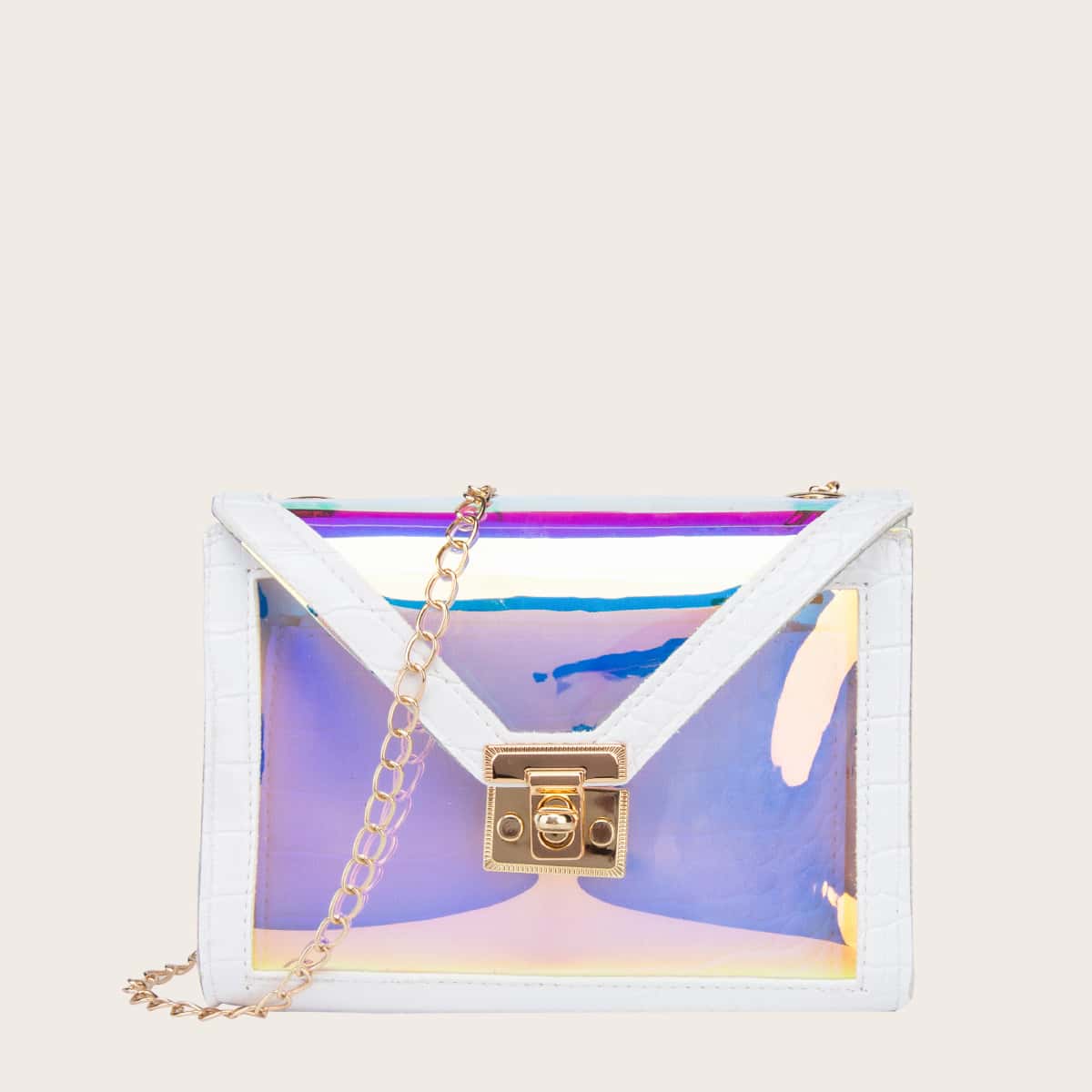 

Holographic 2 In 1 Crossbody Bag, White
