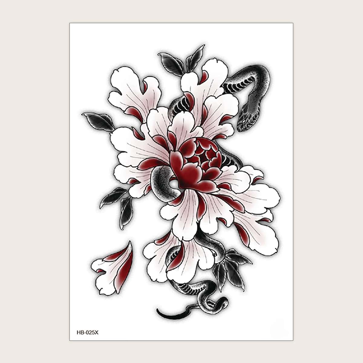 

1sheet Floral & Snake Pattern Tattoo Sticker, Multicolor