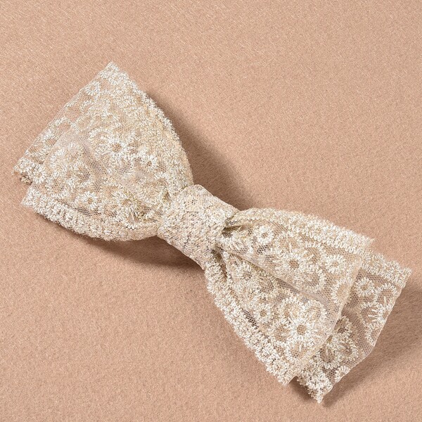 

Lace Bow Knot Decor Hair Clip, Gold