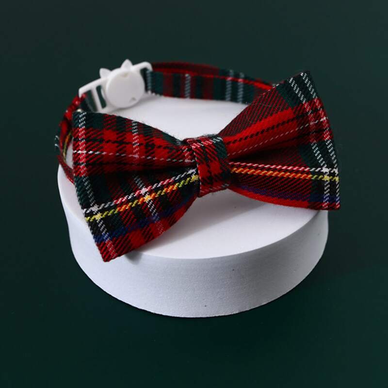 

1pc Tartan Bow Decor Cat Collar, Multicolor