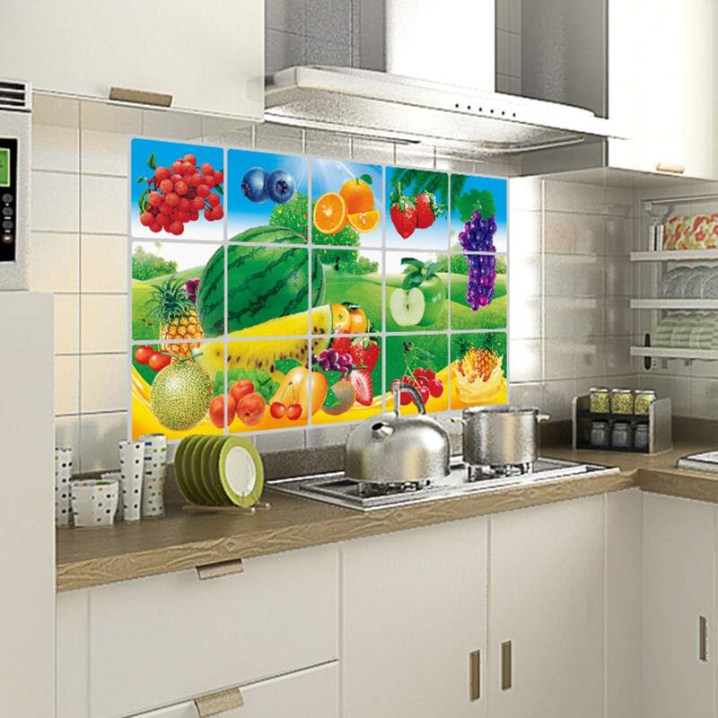 

Fruit Print Oil-proof Wall Sticker, Multicolor