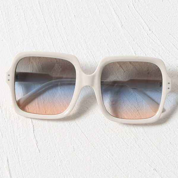 

Ombre Lens Acrylic Frame Sunglasses, Multicolor