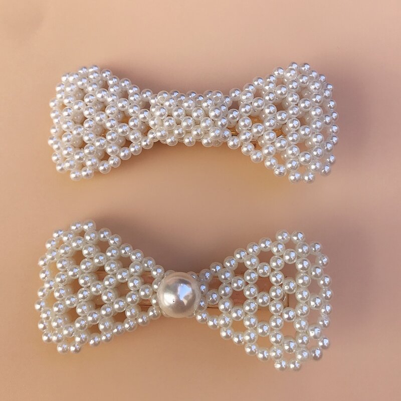 

1pc Random Faux Pearl Hair Clip, White