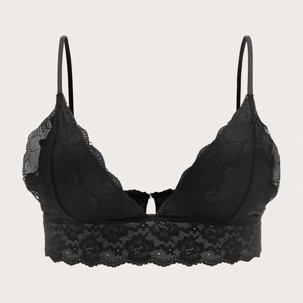 

Plus Floral Lace Bralette, Black