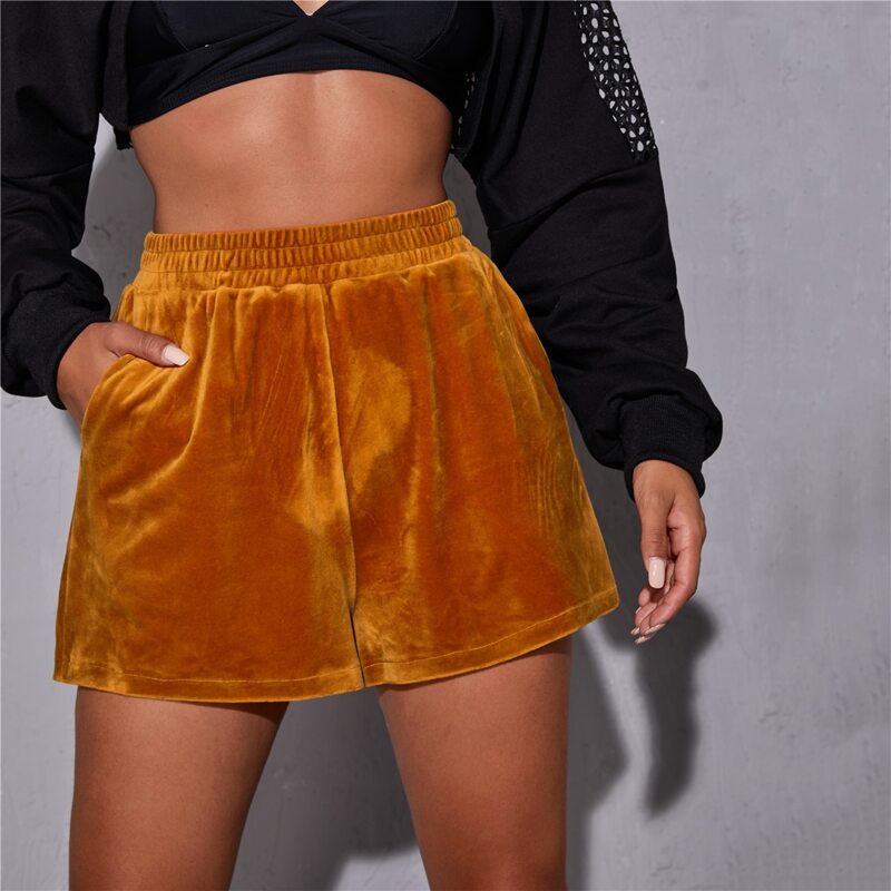 

Solid Slant Pocket Shorts, Ginger