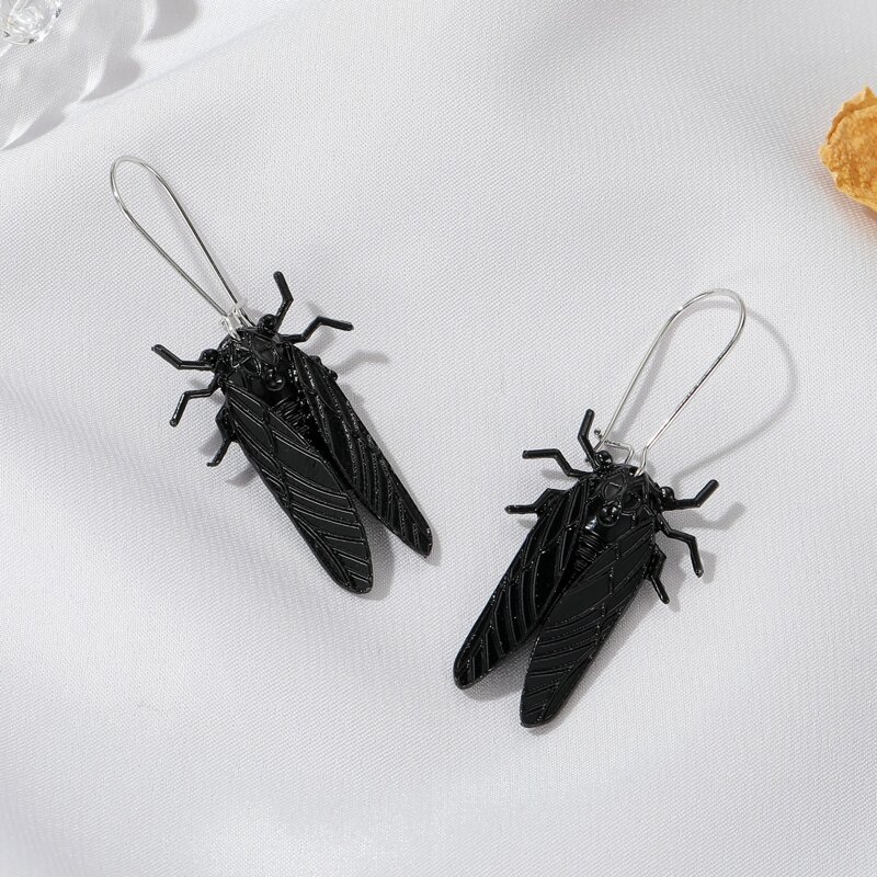 

Cicada Drop Earrings, Black