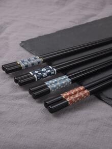 4pairs Wooden Chopstick,Kitchen,Christmas Gift - Multicolor - View 7