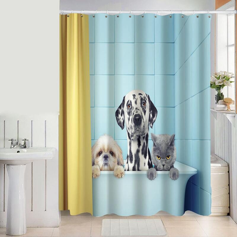 

Dog Print Shower Curtain, Multicolor