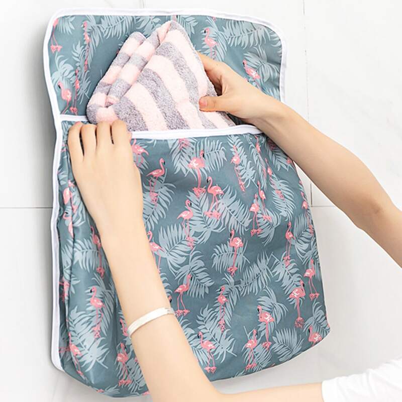 

1pc Flamingo Print Wall Hanging Storage Bag, Multicolor