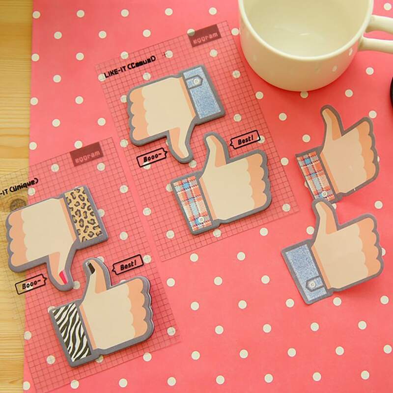 

3packs Thumb Shaped Random Sticky Note, Multicolor