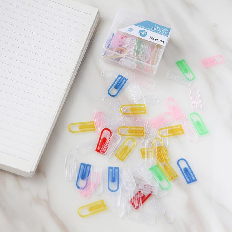 

60pcs Plastic Paper Clip, Multicolor