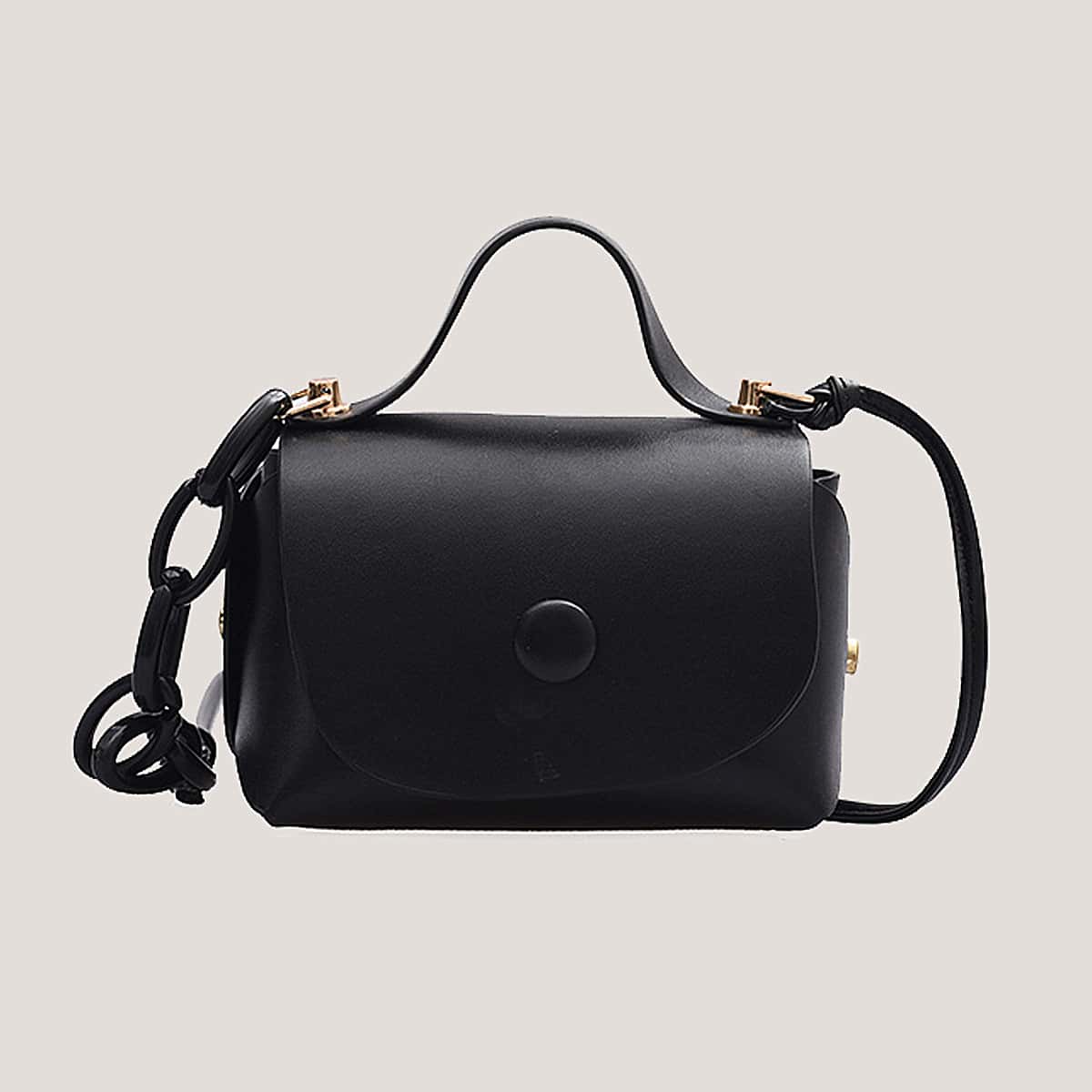 

Solid Mini Satchel Bag, Black