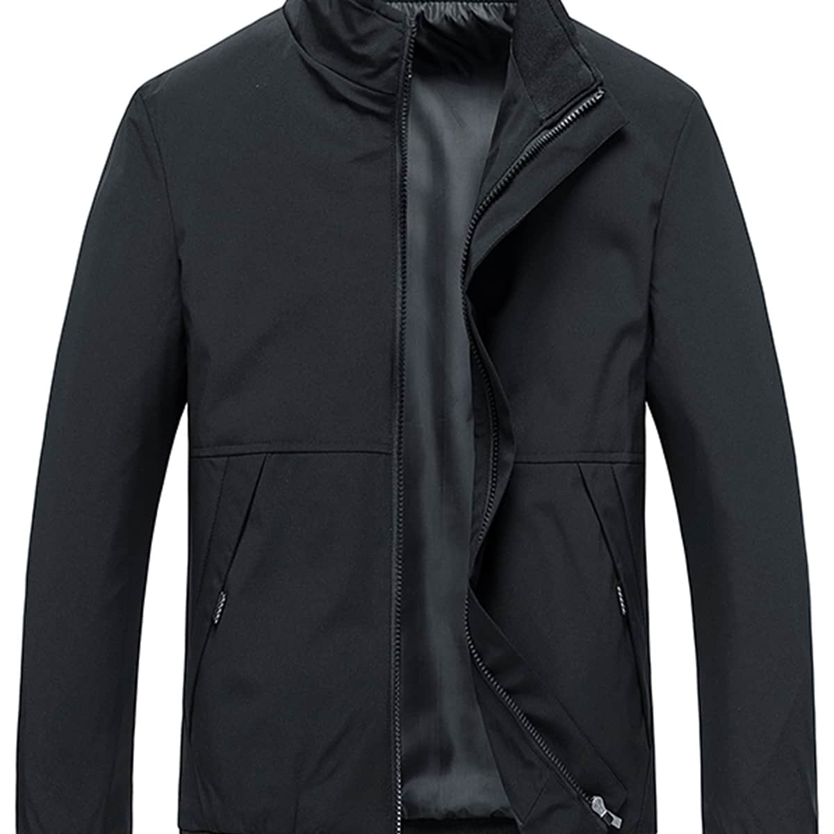 

Guys Funnel Neck Zip Up Jacket, Black